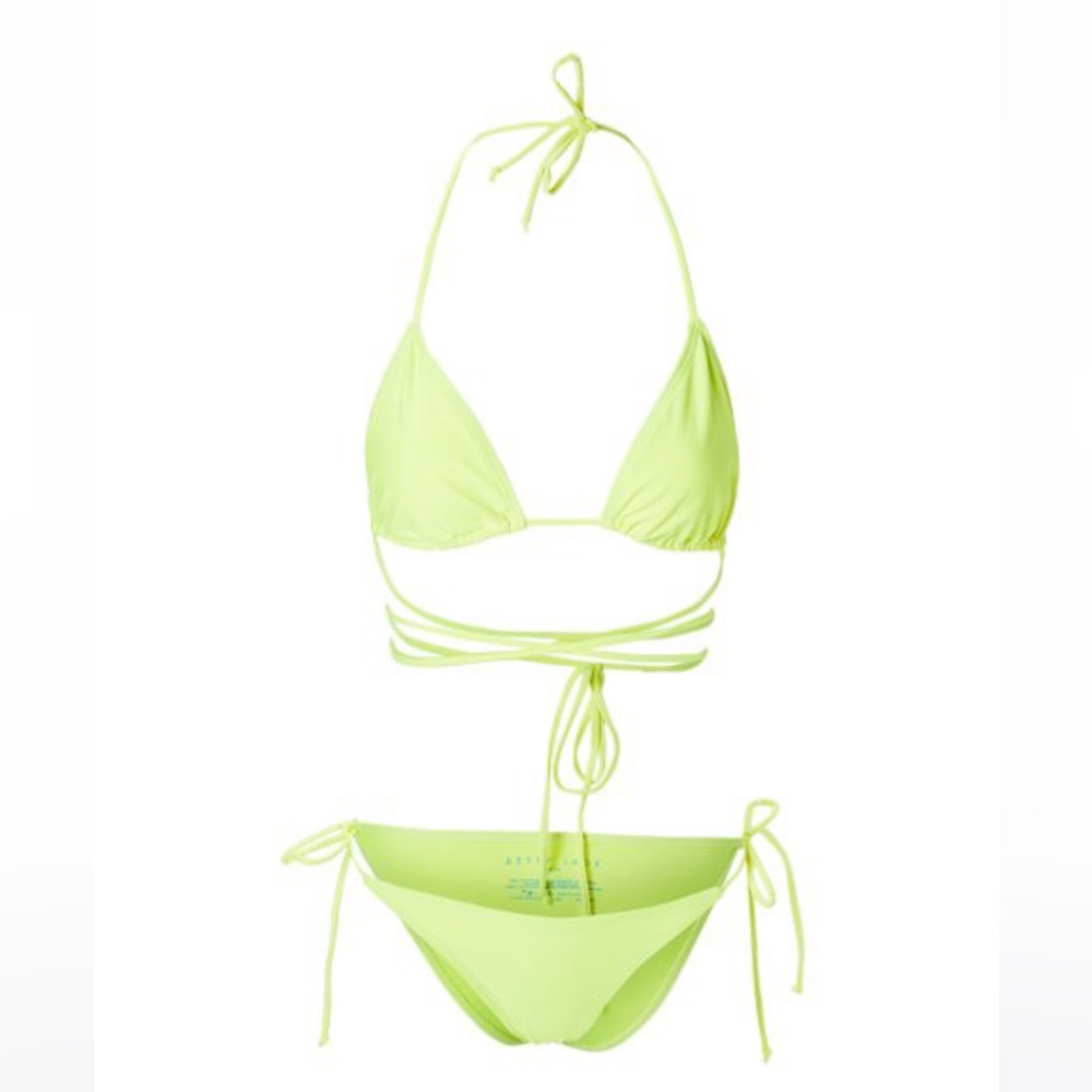 Betty Jade Neon Yellow Wrap Around Strappy Bikini Top & Bottoms